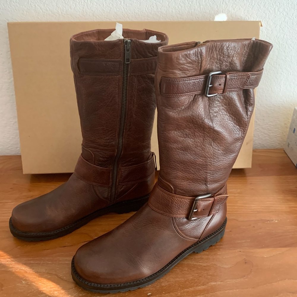 Gentle Souls by Kenneth Cole Buckled Up Leather Boots (Size 8.5)